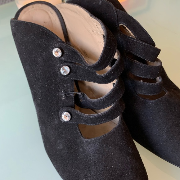 Vintage black shoes with like diamonds - Picture 8 of 10